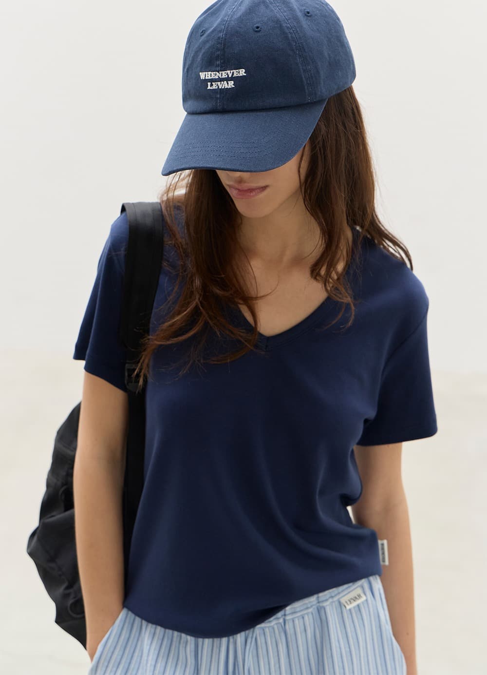 Whenever Overdyed Ball Cap - Stone Navy