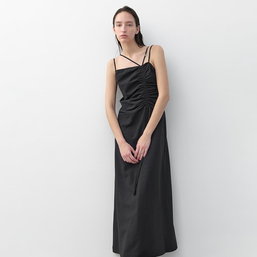 (Z-OP-6277)LONA SHIRRING MAXI DRESS