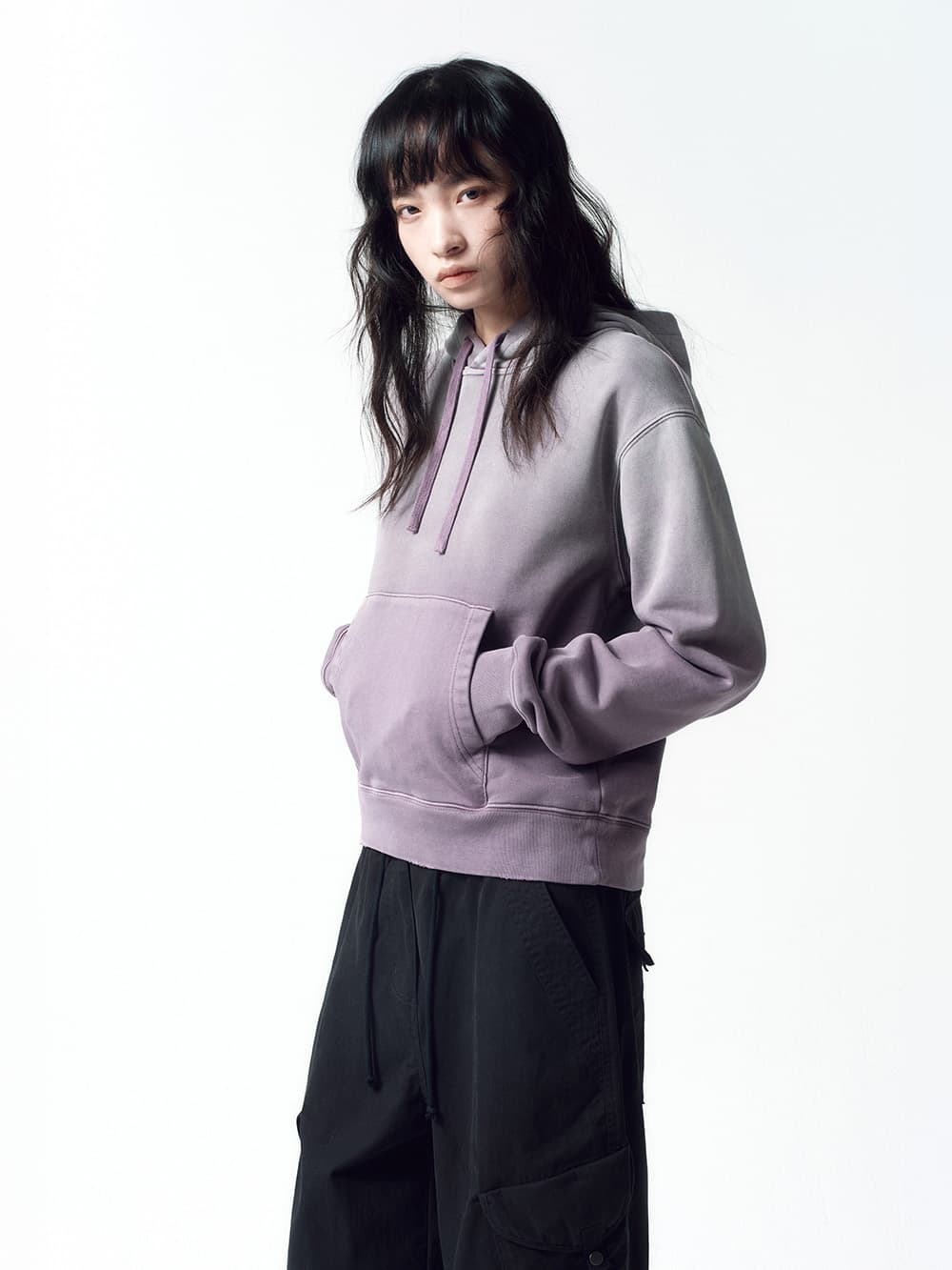 워시드 컬러 소프트 후디 PURPLE