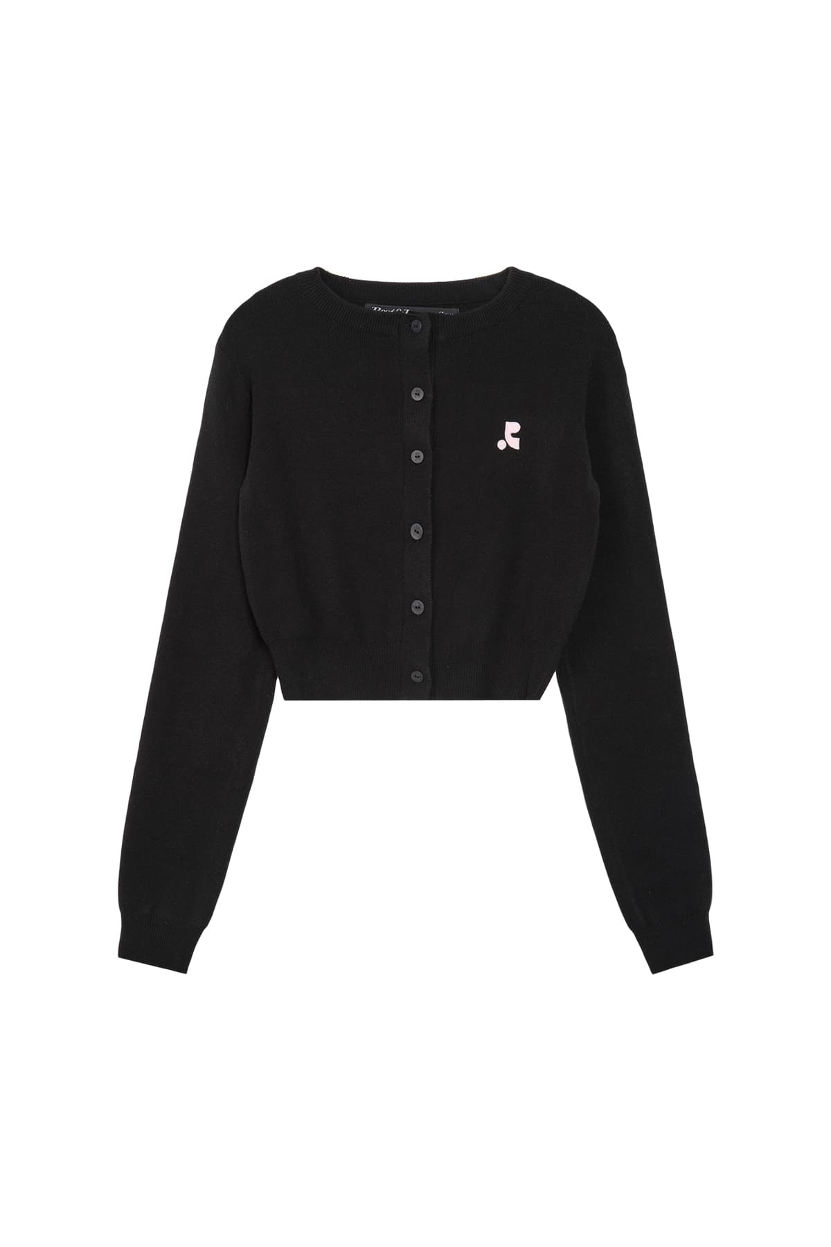 CROPPED KNIT CARDIGAN - BLACK