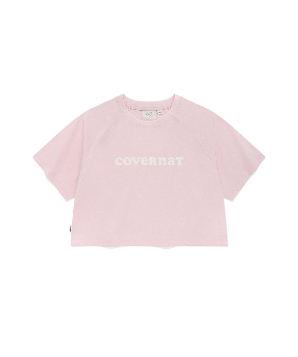 우먼 쿠퍼 로고 아이스 크롭 티셔츠 Light Pink