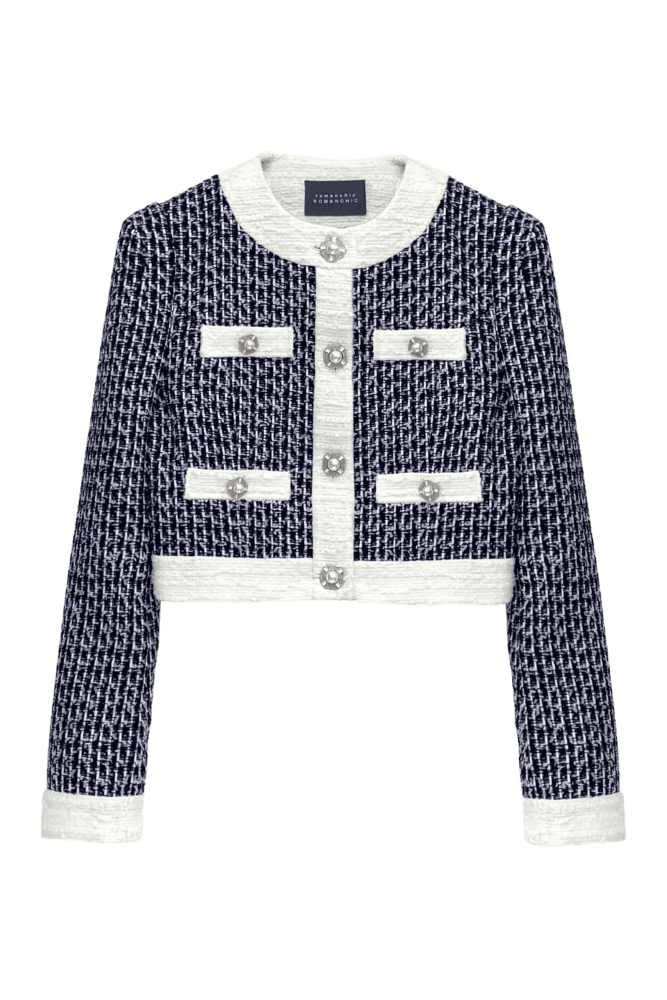 Colored Tweed Jacket (Navy)