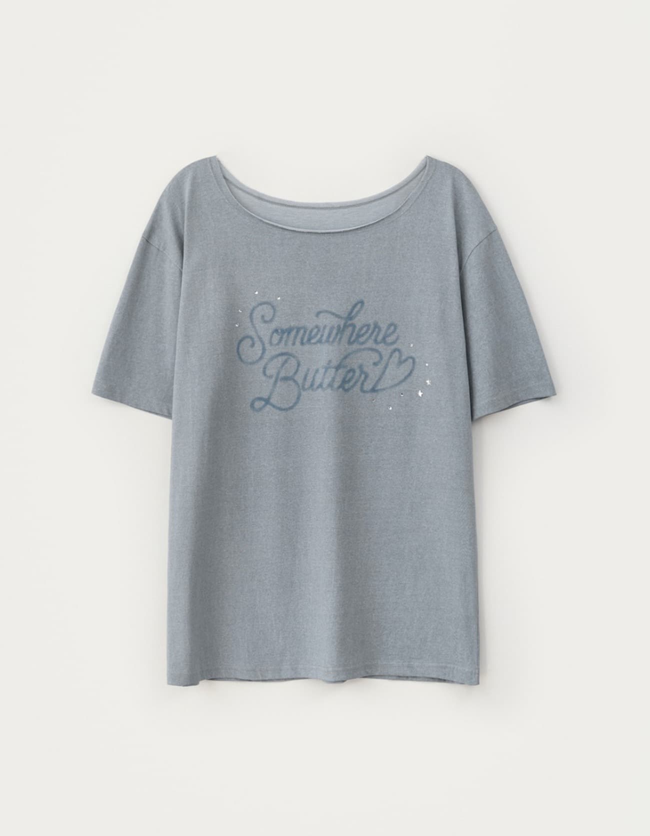 Glitter Pigment Top - Dusty Blue
