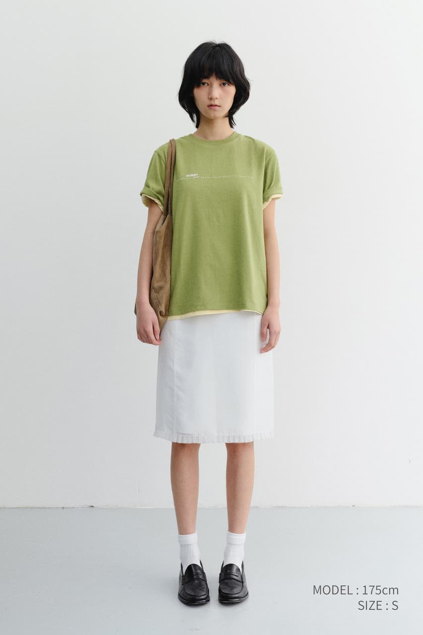 UNISEX MINIMAL LETTERING T-SHIRT OLIVE GREEN_UDTS6B147E1