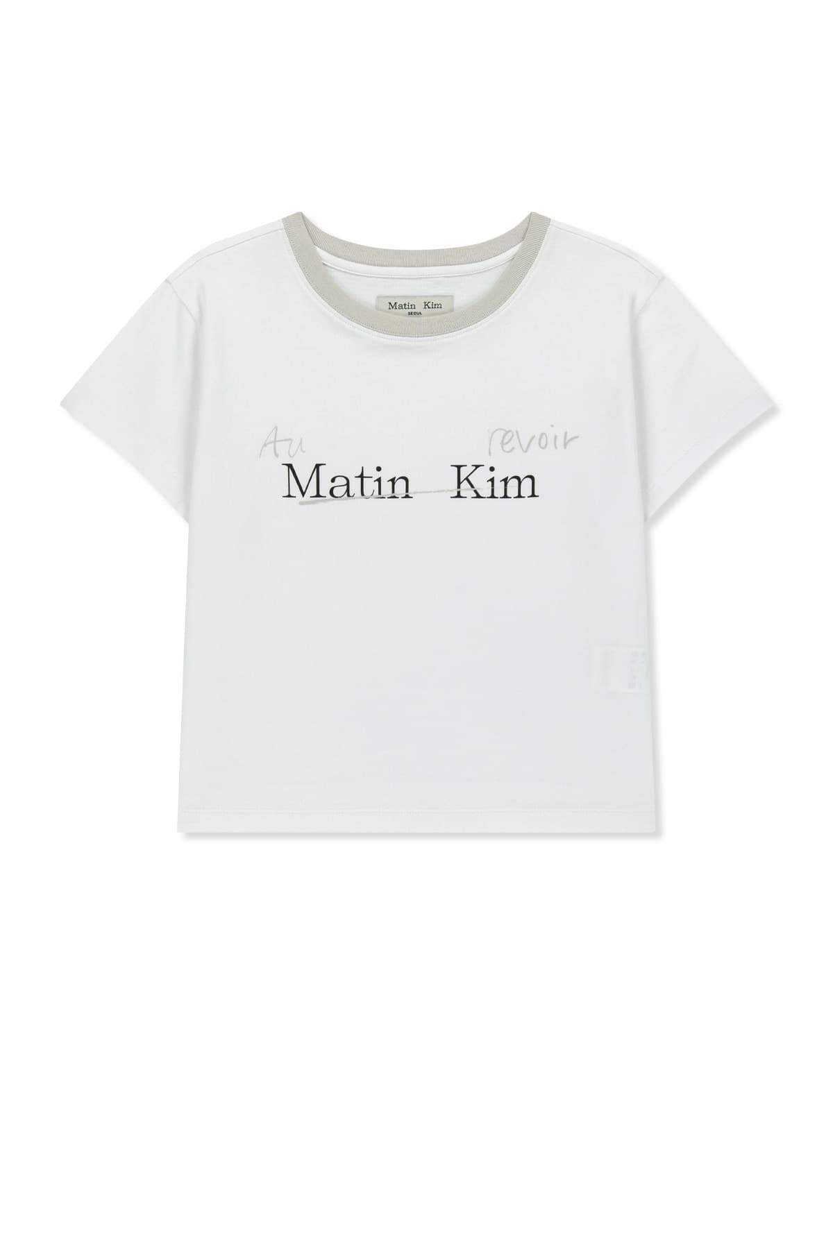 TONAL RIB LOGO CROP TOP IN WHITE