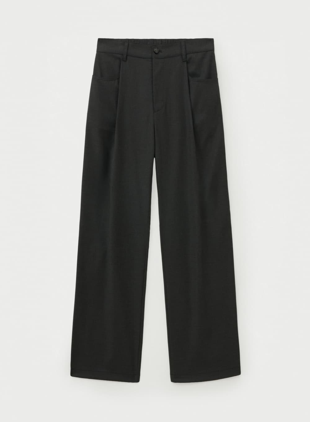Classic One Tuck Easy Pants - Charcoal