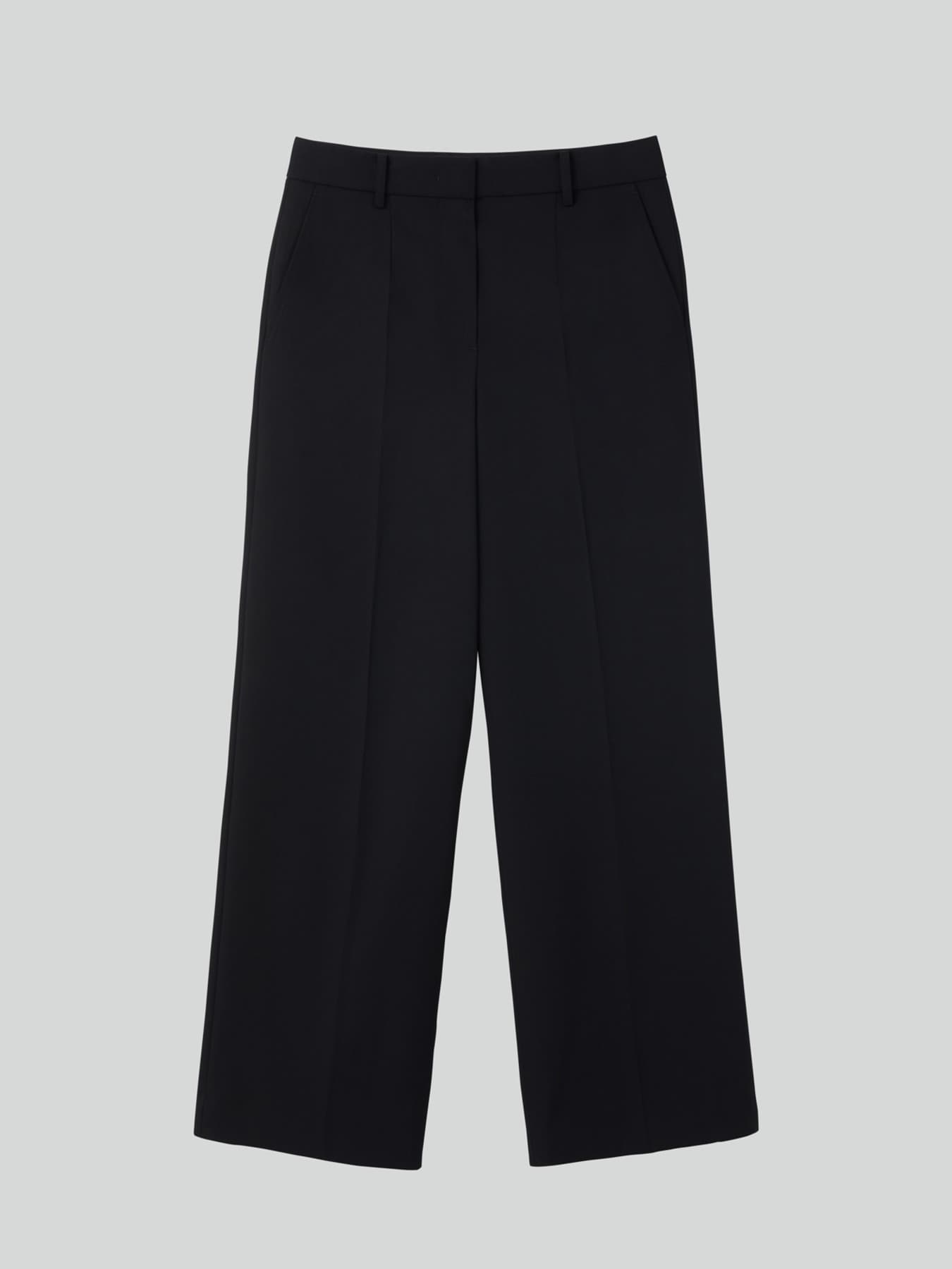 WIDE FIT STRAIGHT PANTS (BLACK)