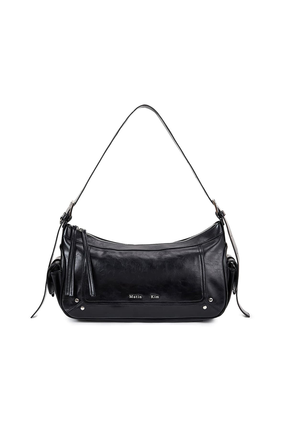 RIVET POINT QUAD SHOULDER BAG IN BLACK