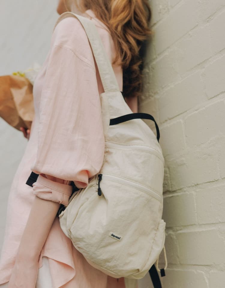 sheer nylon backpack - light beige