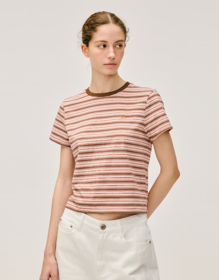stripe slimfit t-shirt - red