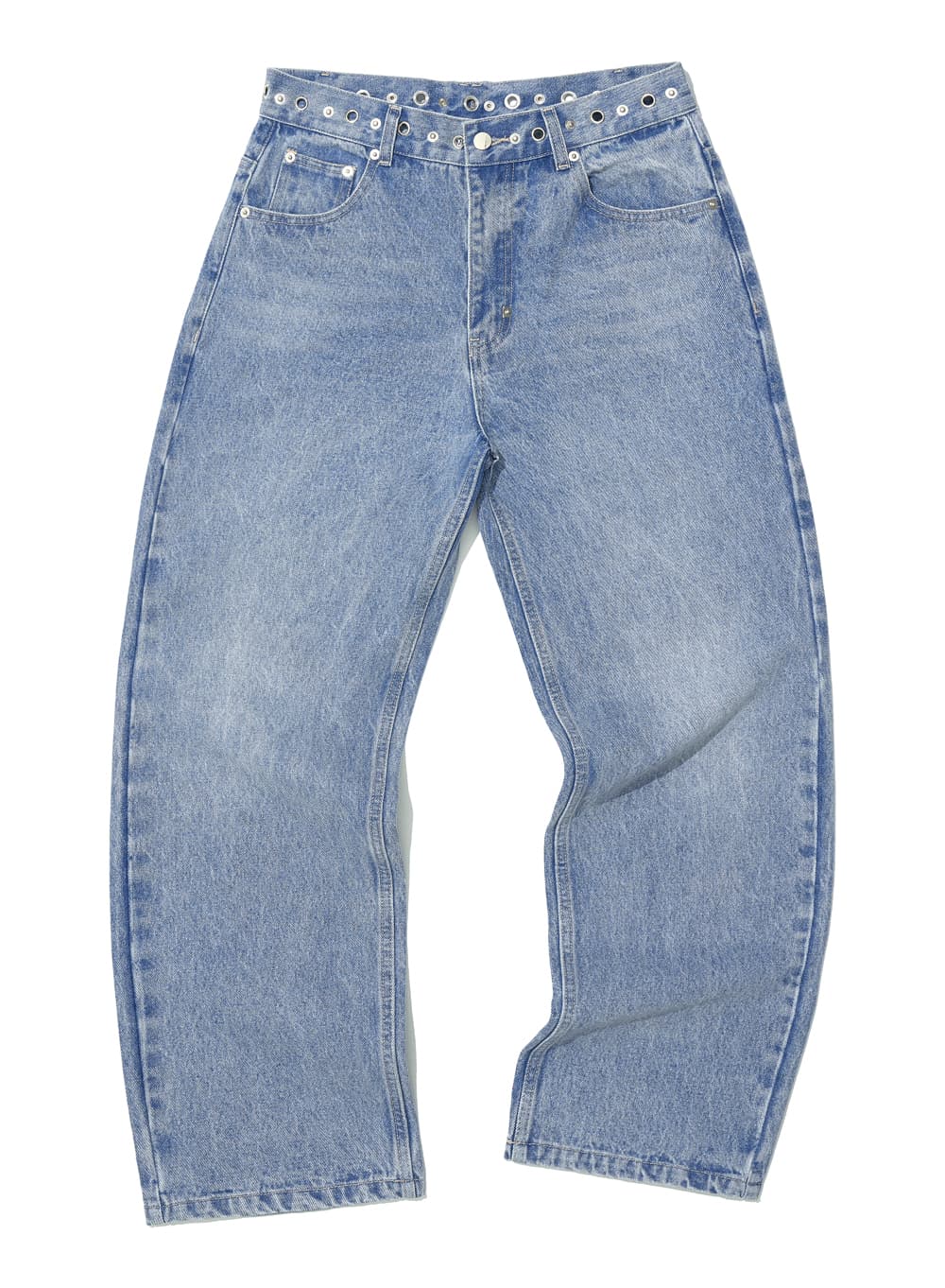 METAL POINTED WAIST JEANS_LIGHT BLUE