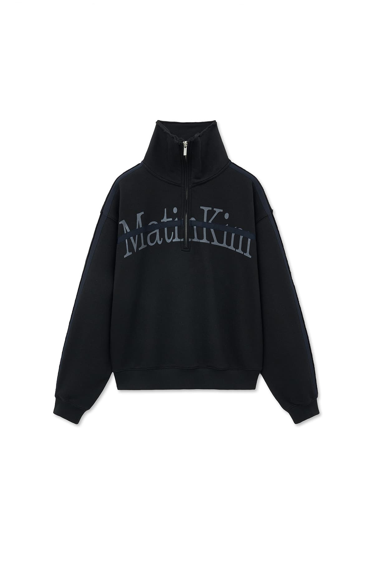CUT OUT HALF ZIP SWEATSHIRT FOR WOMEN IN BLACK