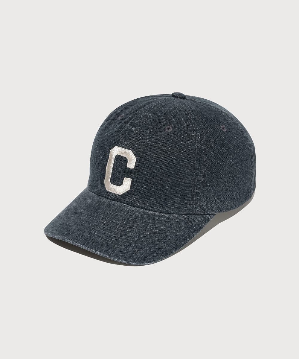 C 로고 옥스포드 워싱 6패널 캡 Dark Navy