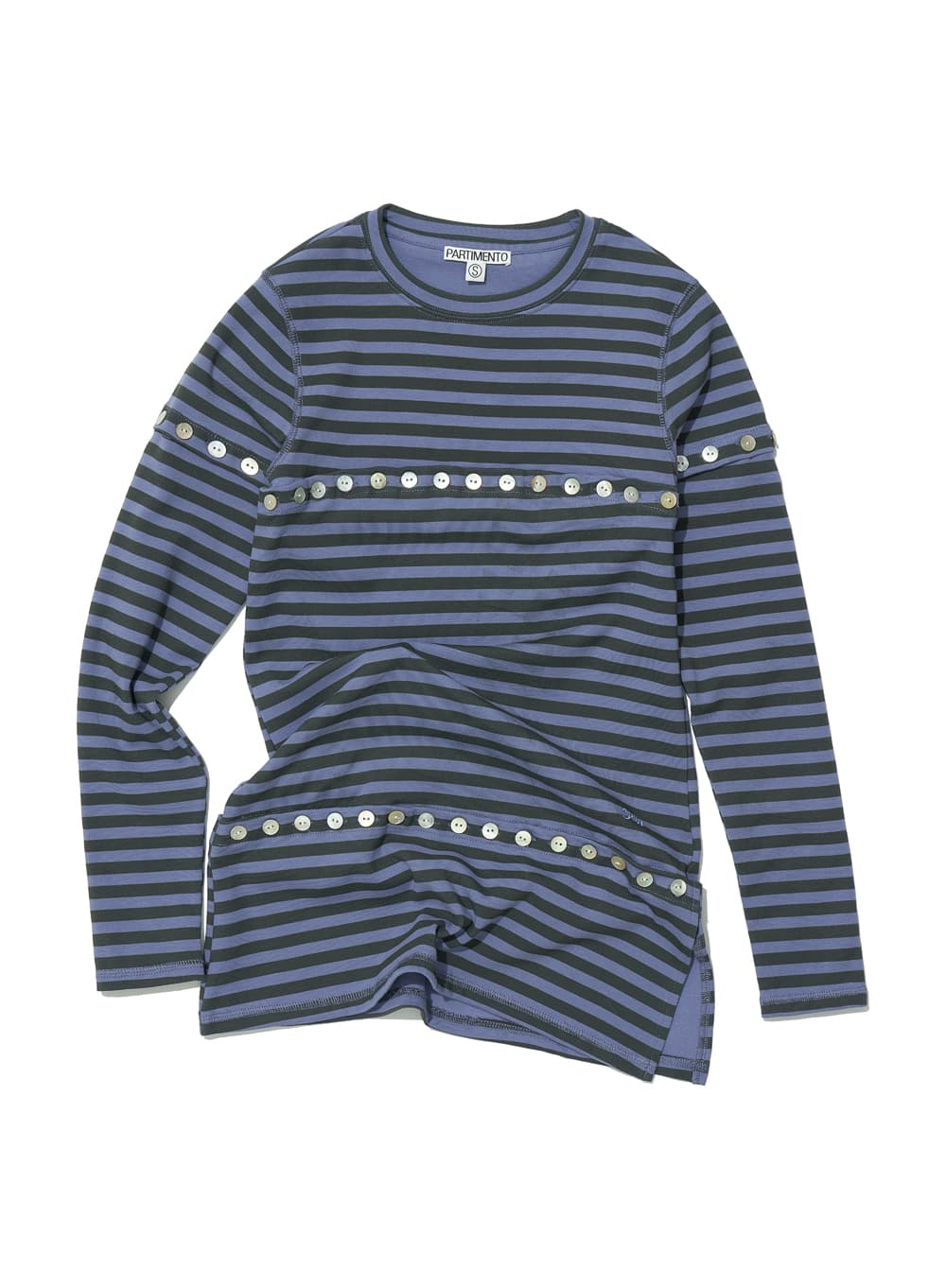 BUTTON-UP TRANSFORM LONG SLEEVE TEE_DUSTY BLUE ST