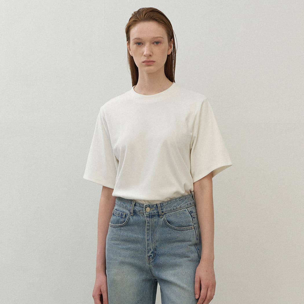 (Z-T-6932)ESSENTIAL WARM HARF SLEEVE TEE
