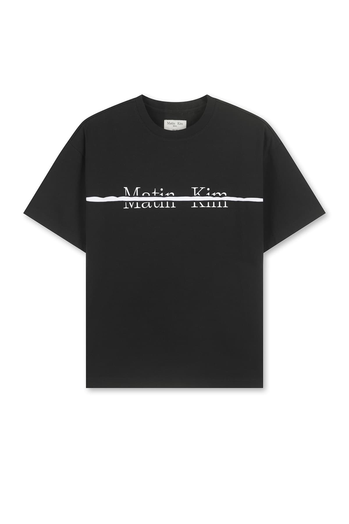 MATIN KIM LOGO CUTTED LAYERED TOP IN BLACK