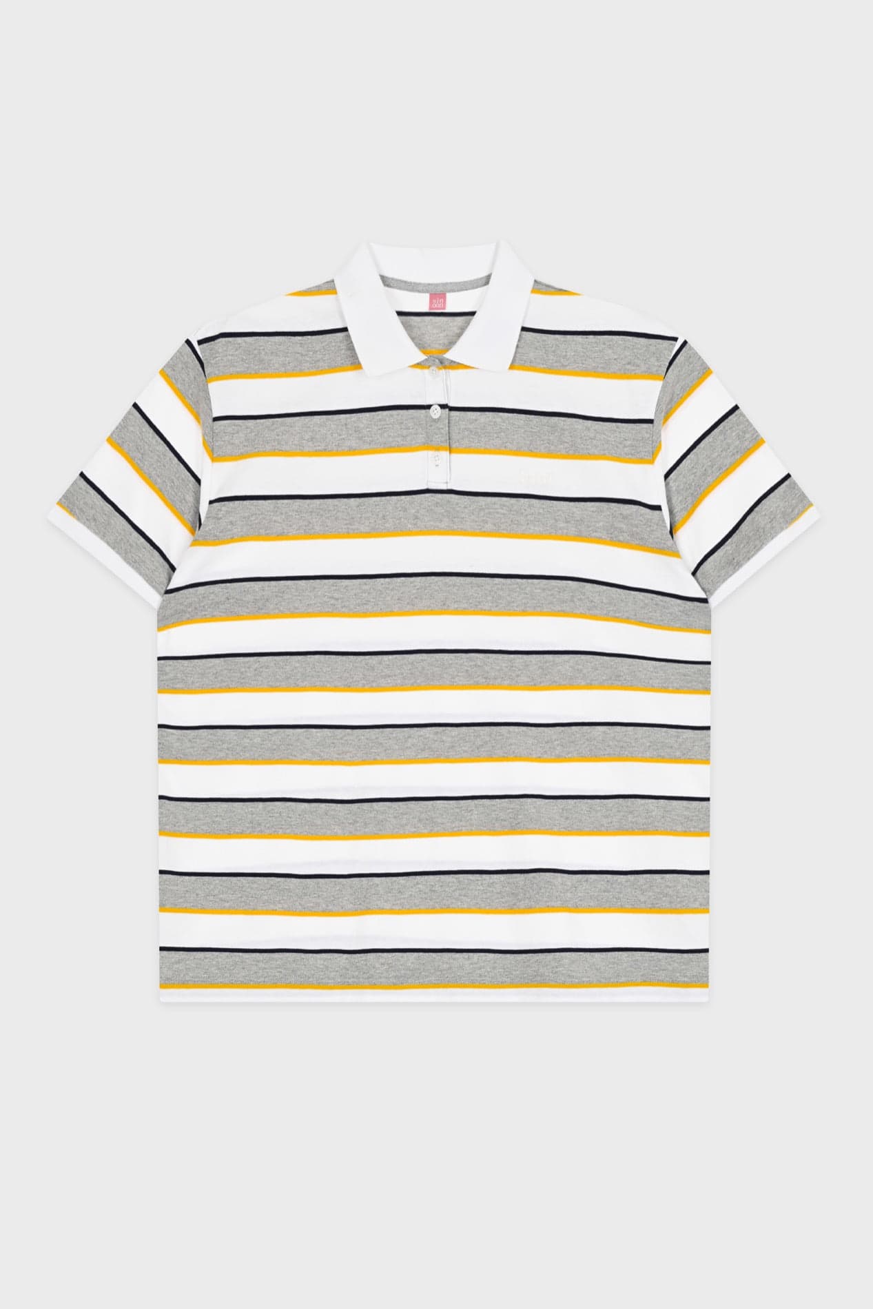 Bold Stripe Half Sleeve PK Shirt (Grey)