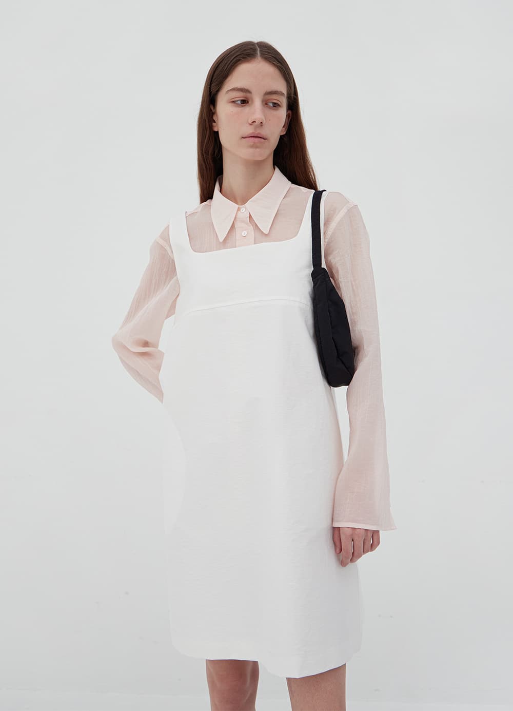 Glow See-Through Slim Shirt - Ice Pink