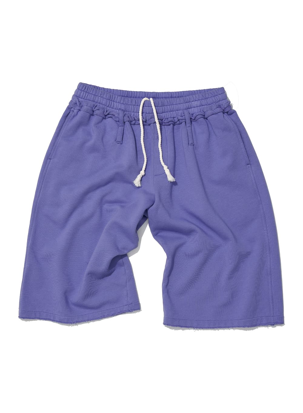 CUT-OFF WASHED TERRY BERMUDA SHORTS_LAVENDER
