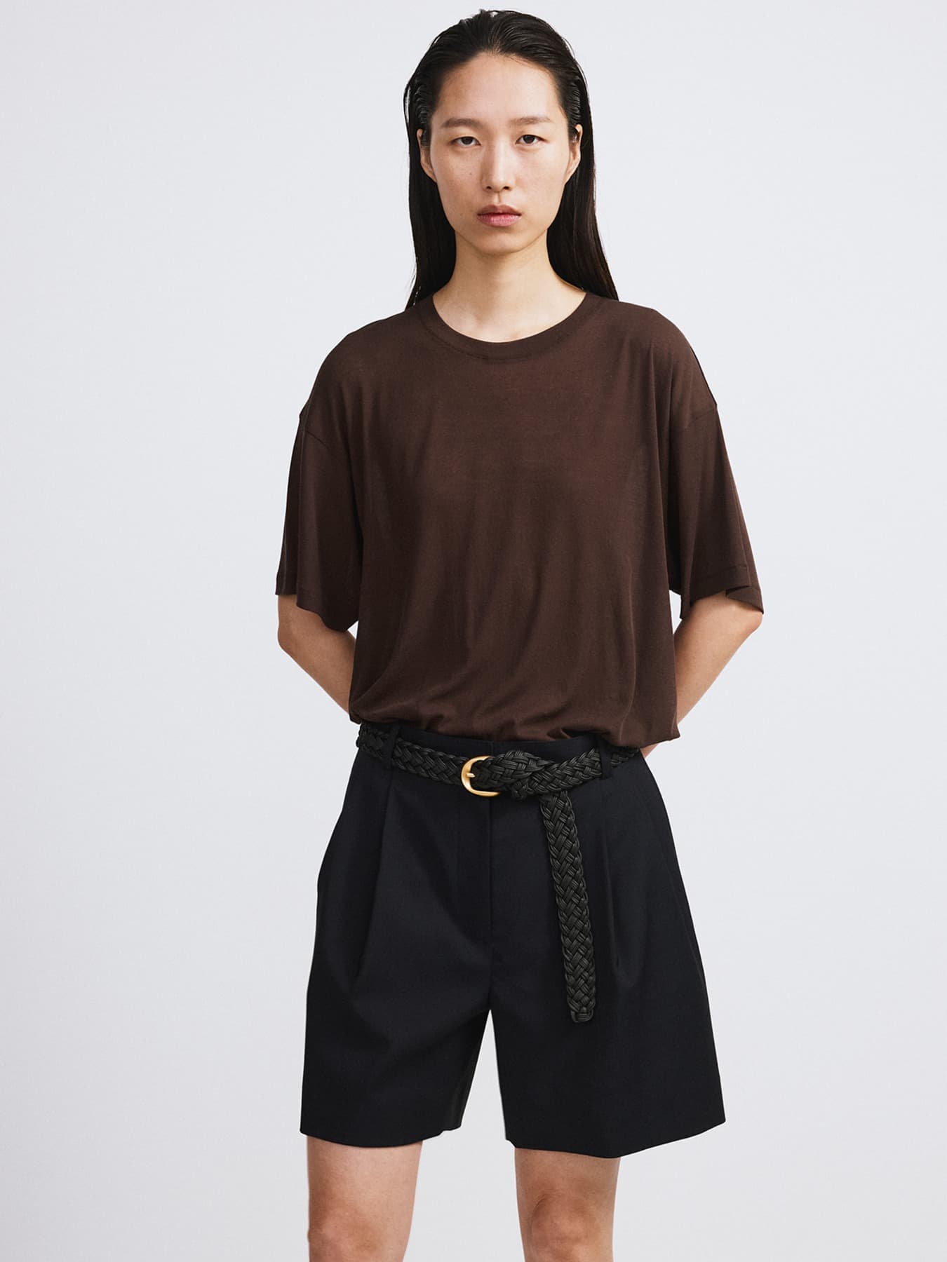 LOOSE FIT SHEER T-SHIRT (MARRON)