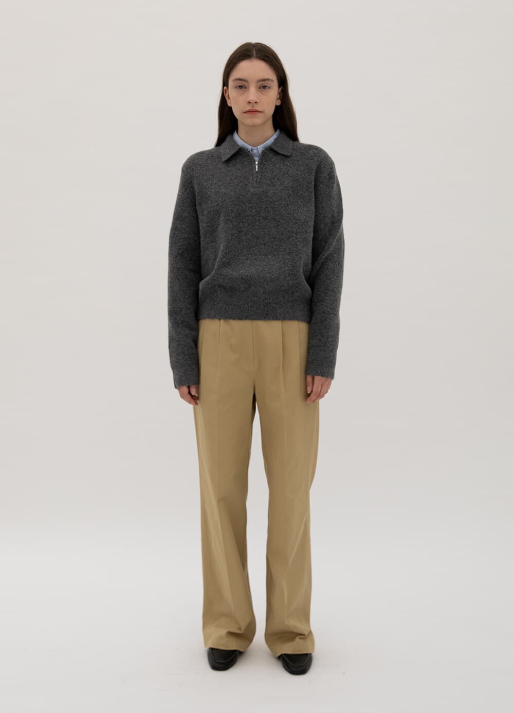 Relaxed Cotton Pants - Beige