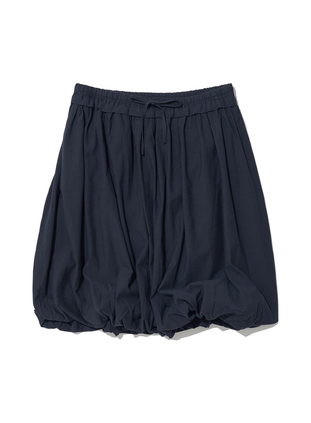 FRILL WAIST PUFF MIDI SKIRT_NAVY