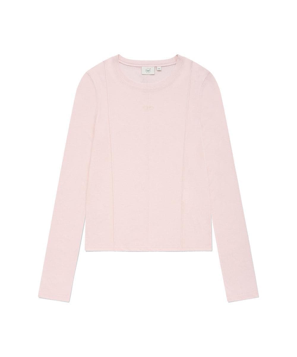 우먼 라운드넥 슬림 롱슬리브 Light Pink