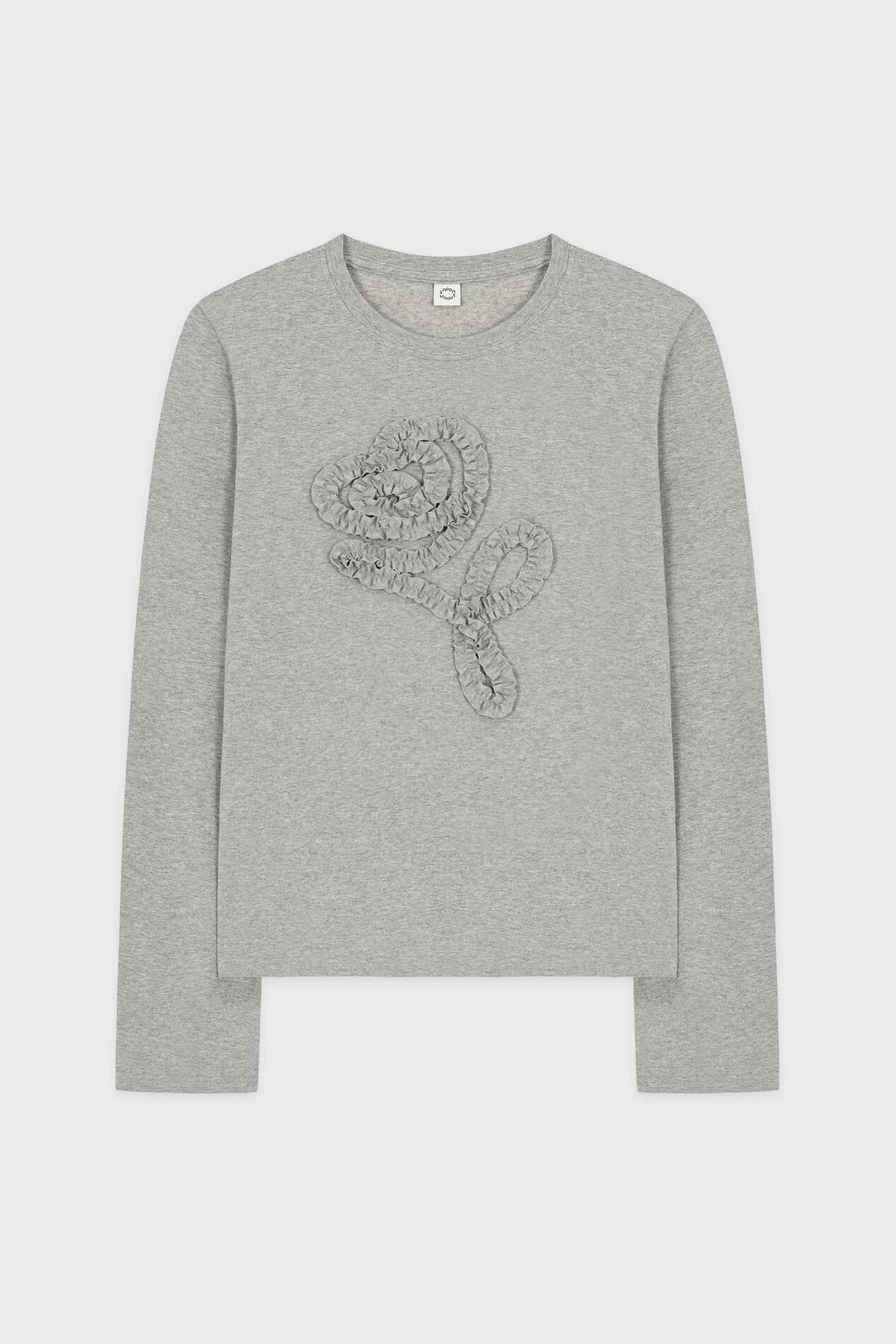 Rose Frill Long Sleeve (Melange Grey)