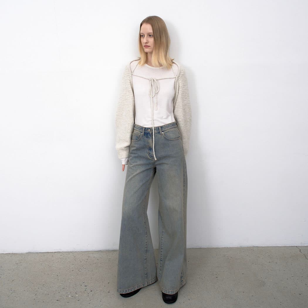 (PT-5720)FADED VINTAGE WIDE DENIM PANTS