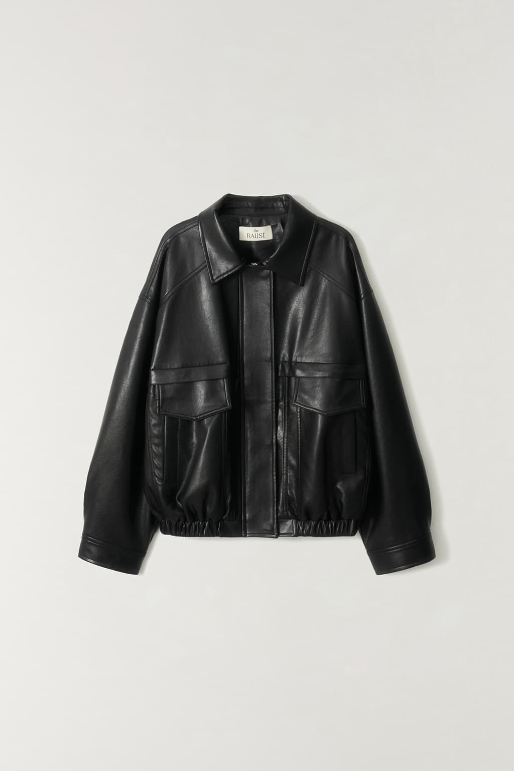 미니멀 레더 블루종 BLACK