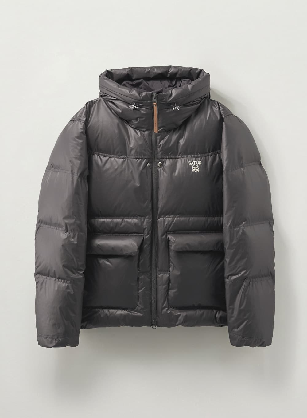 Hooded Puffer Duck Down Padding - Charcoal