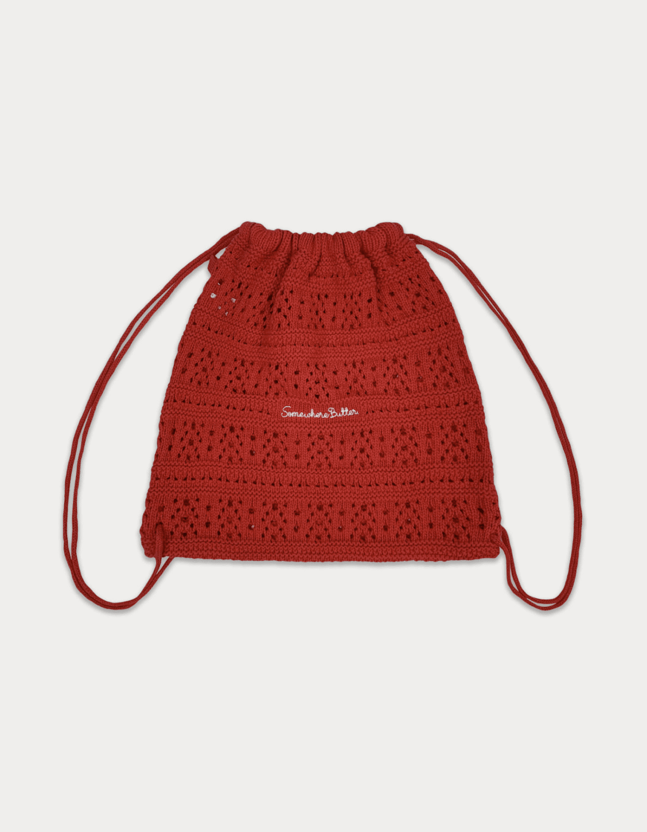 Yogurt knit string bag - red