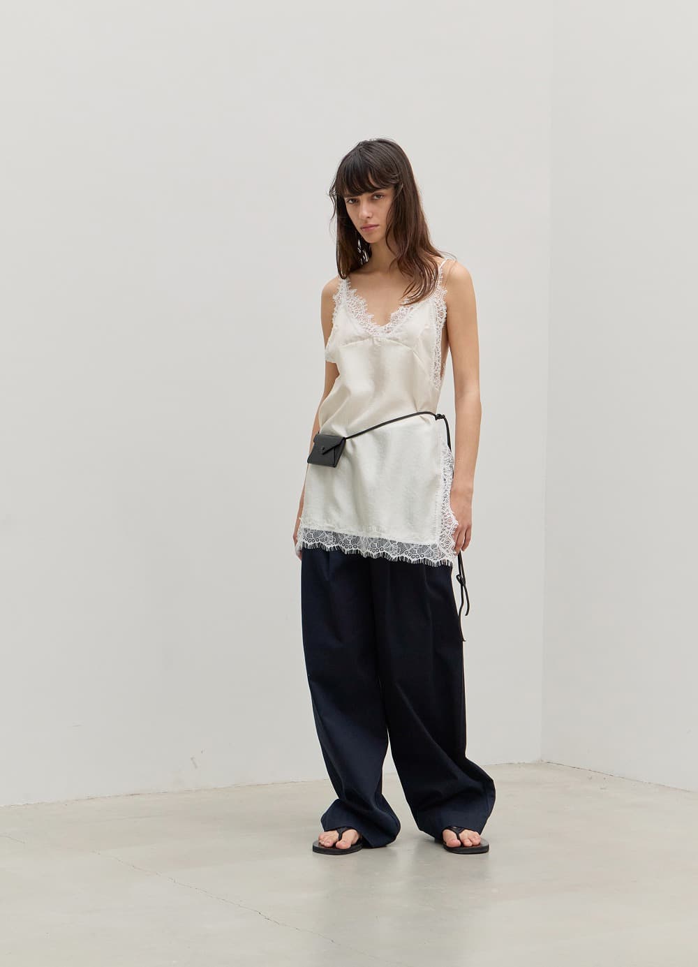Silky Lace Layered Slip Top - Cream Butter