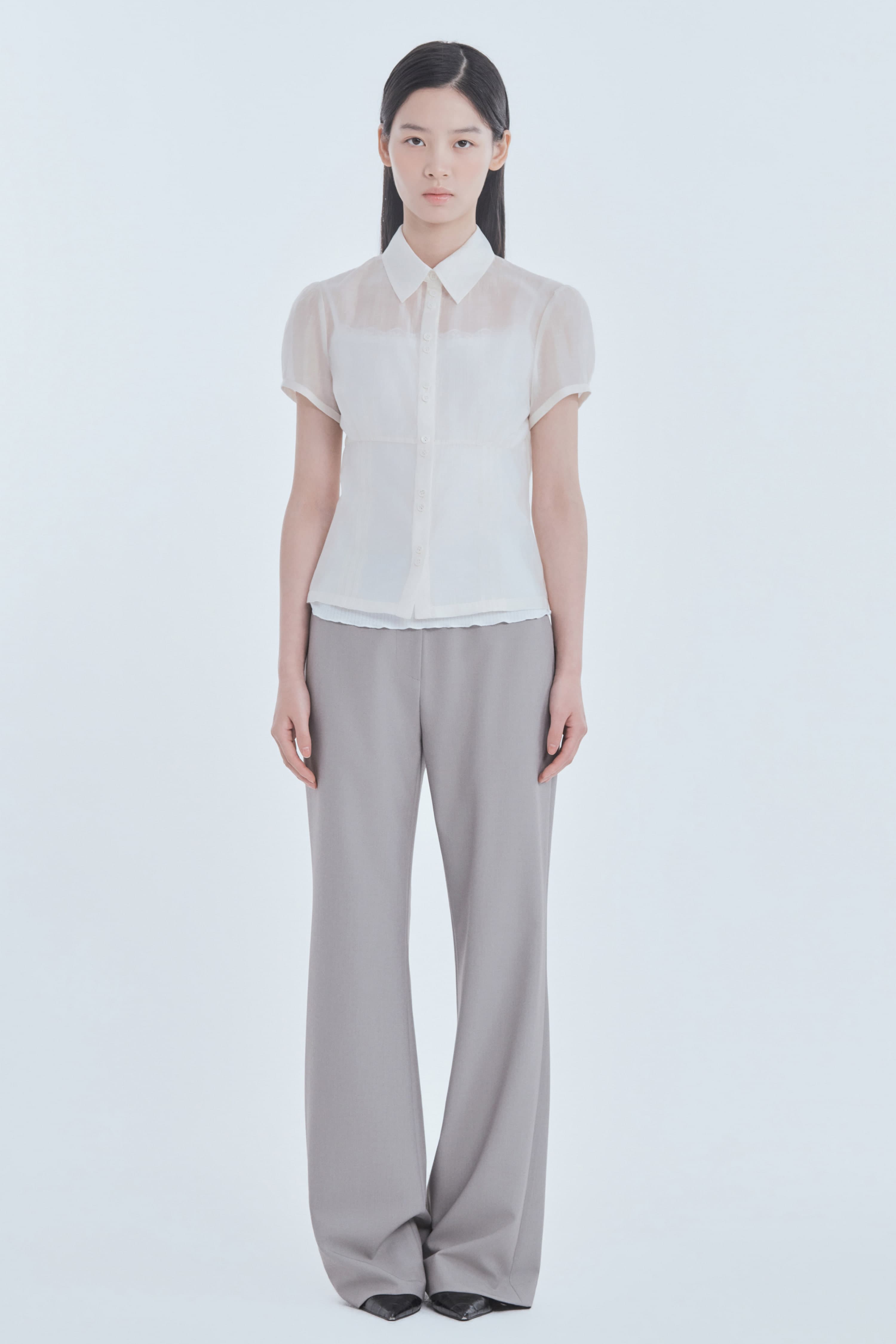 Emma Straight Fit Slacks - Ash Beige