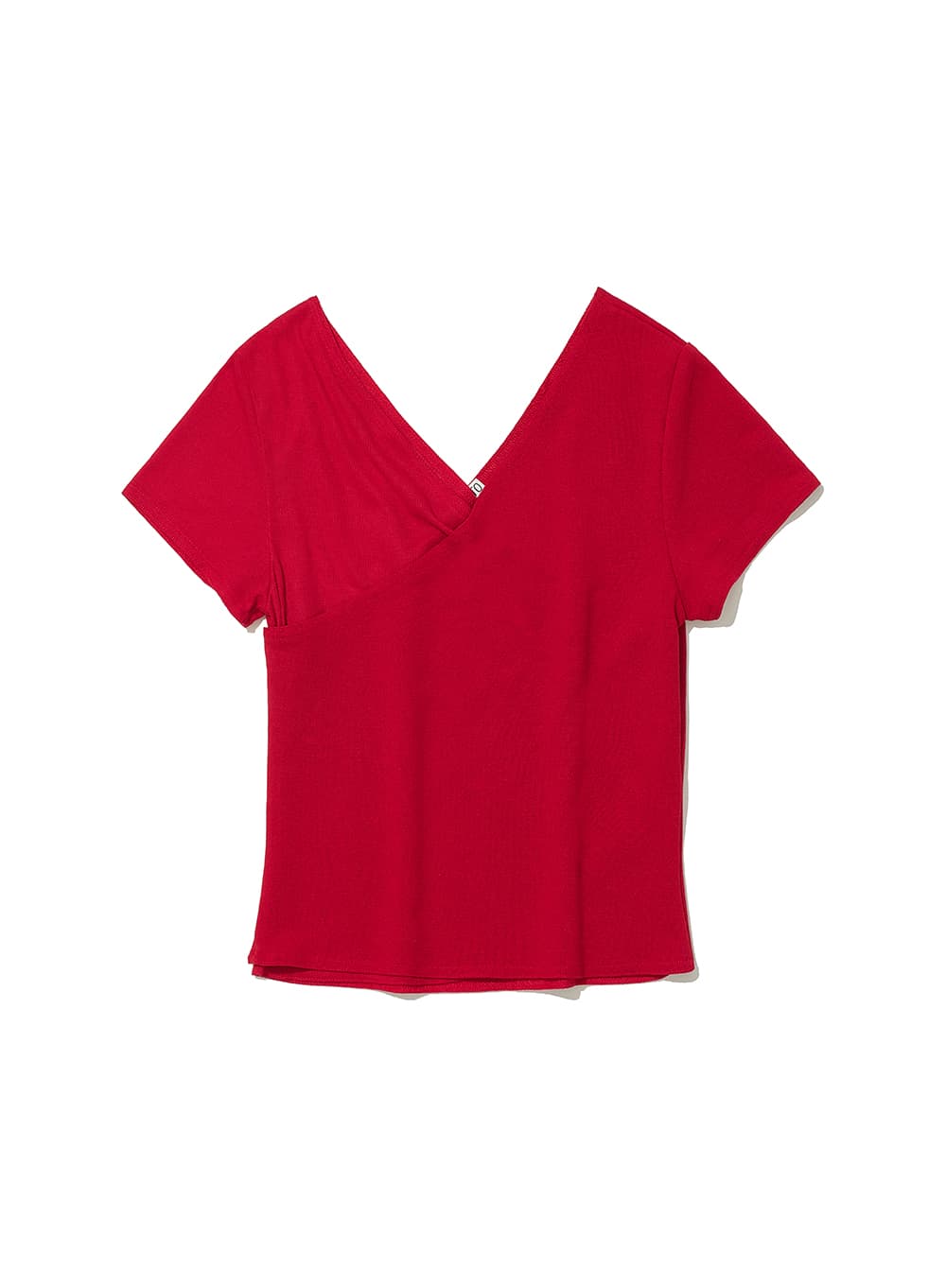 DETACHABLE CROSSOVER SHORT SLEEVE TEE_RED
