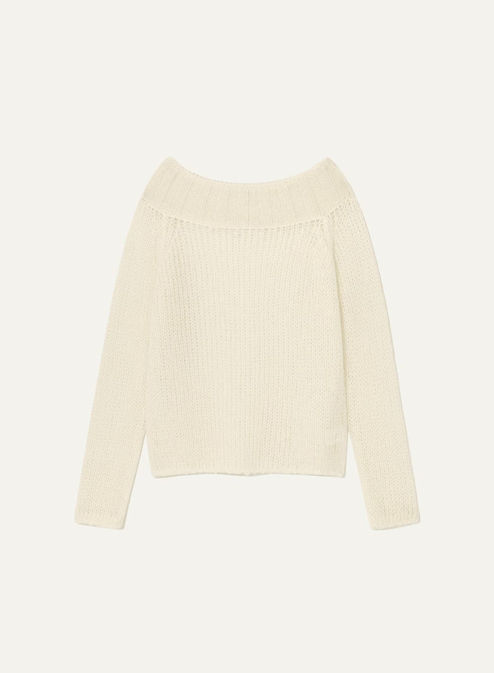 Off Shoulder Mohair Sweater Ivory