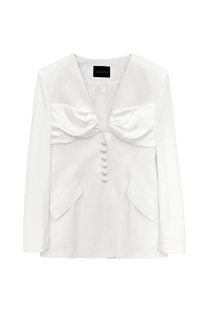Draped Bust Tailored Jacket (Whte) 아이유 착용