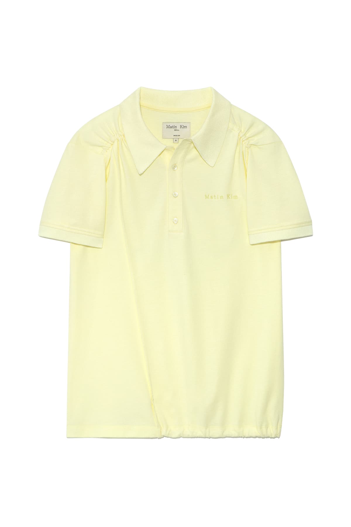 TWO WAY STRING POINT PIQUE TOP IN LIGHT YELLOW