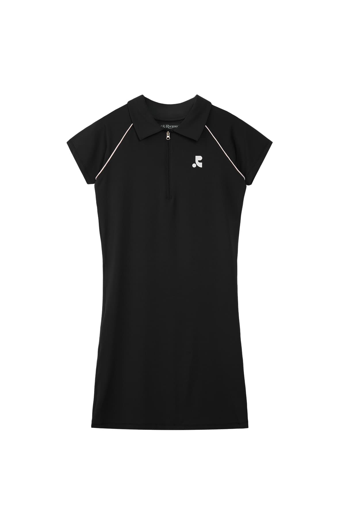 COLLAR ZIP-UP DRESS - BLACK