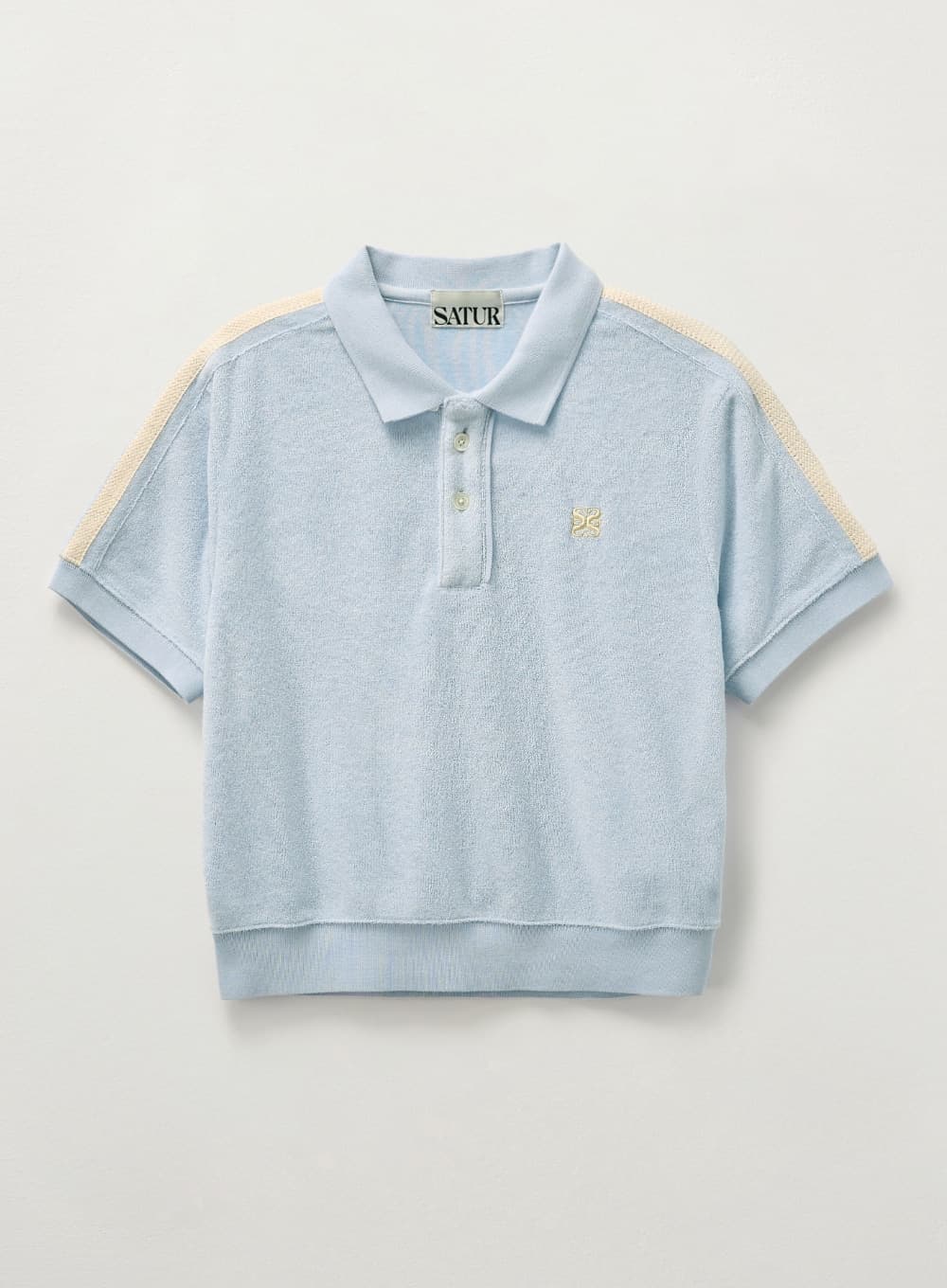 (W) Lawton Terry Pique Polo T-Shirt - Sky Blue
