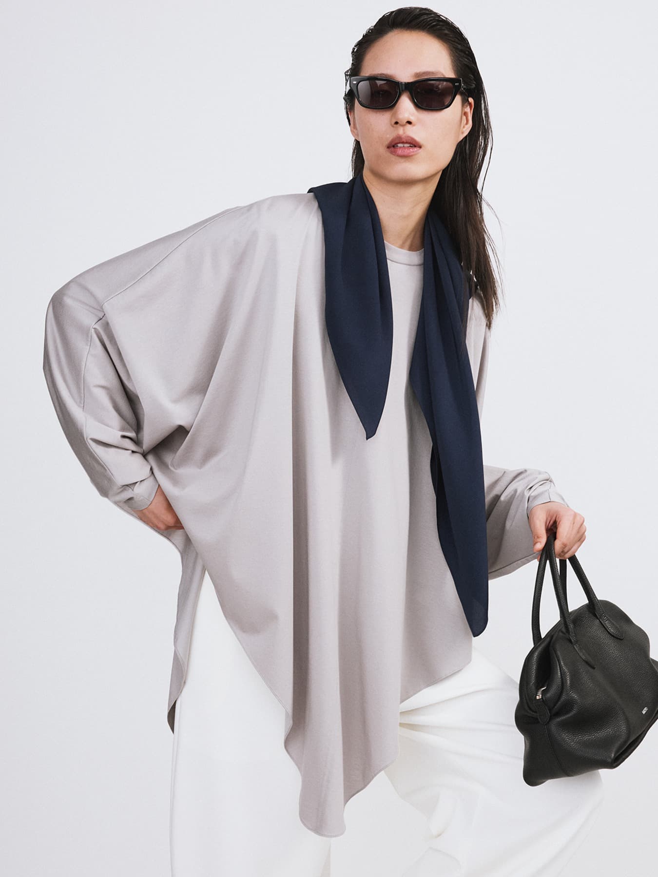 OVERSIZED CAPE TOP (STONE GREY)