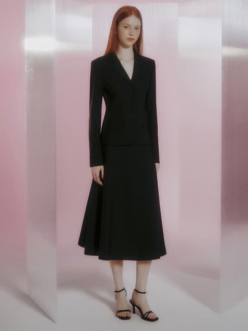 Sofia bright tailored midi skirt