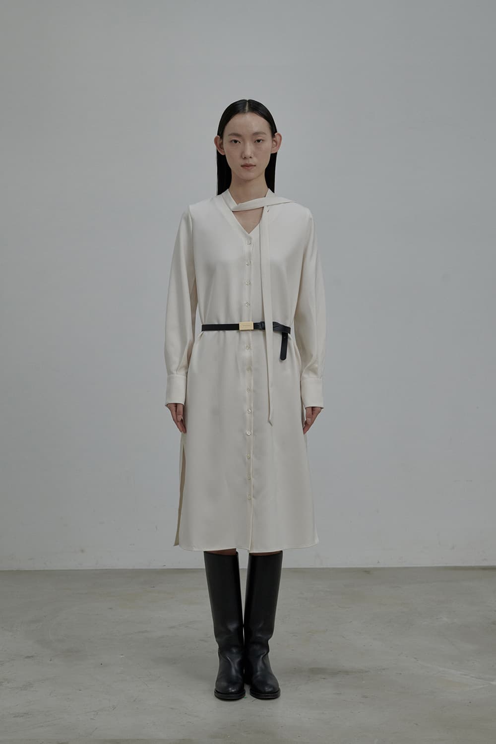 Daniel Tie Blouse Dress - Ivory