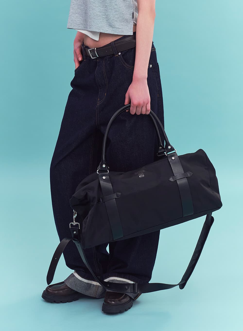 Nylon Big Duffle Bag - Black