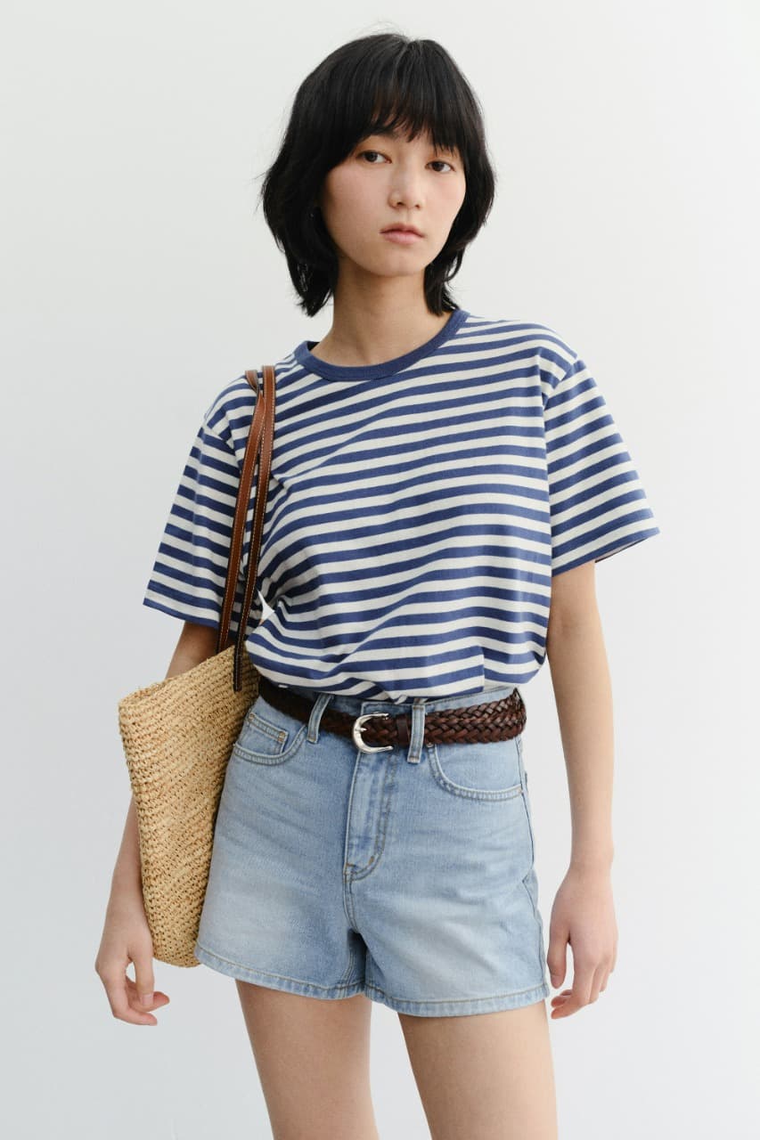 UNISEX STRIPED T-SHIRT BLUE IVORY_UDTS6B126B2