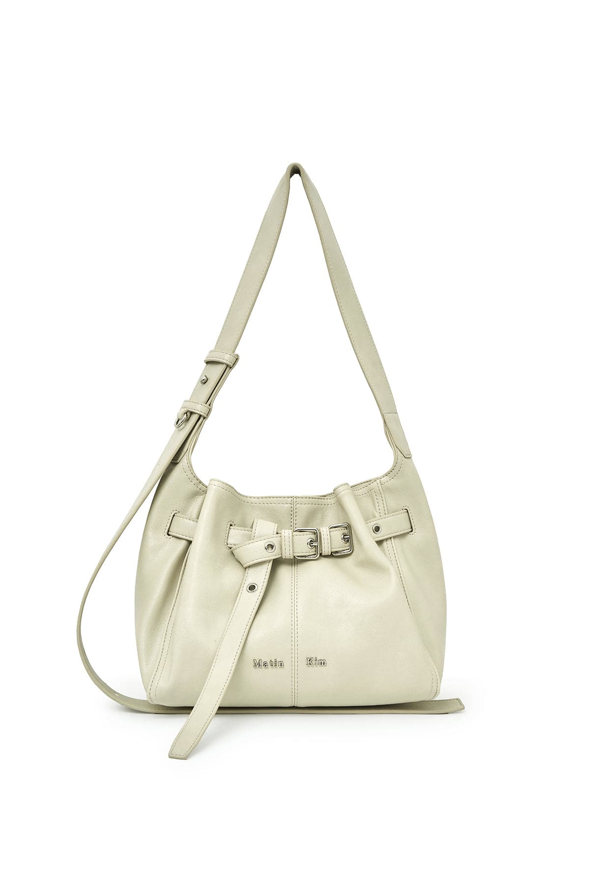 BELTED VOLUNN SMALL BUCKET BAG IN IVORY