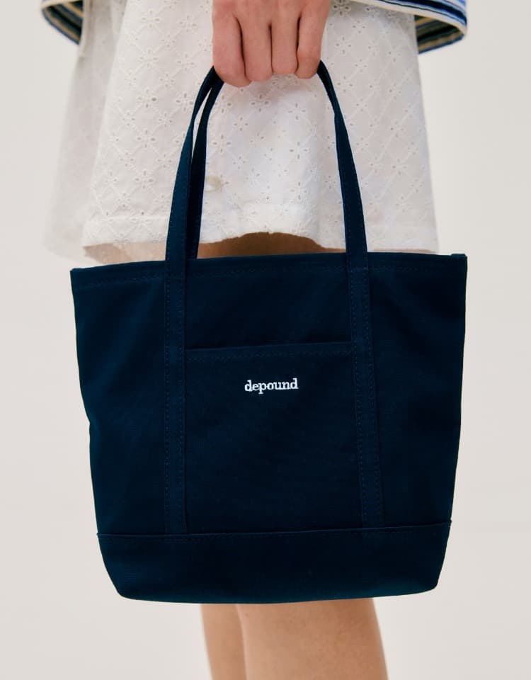 canvas mini tote bag - navy