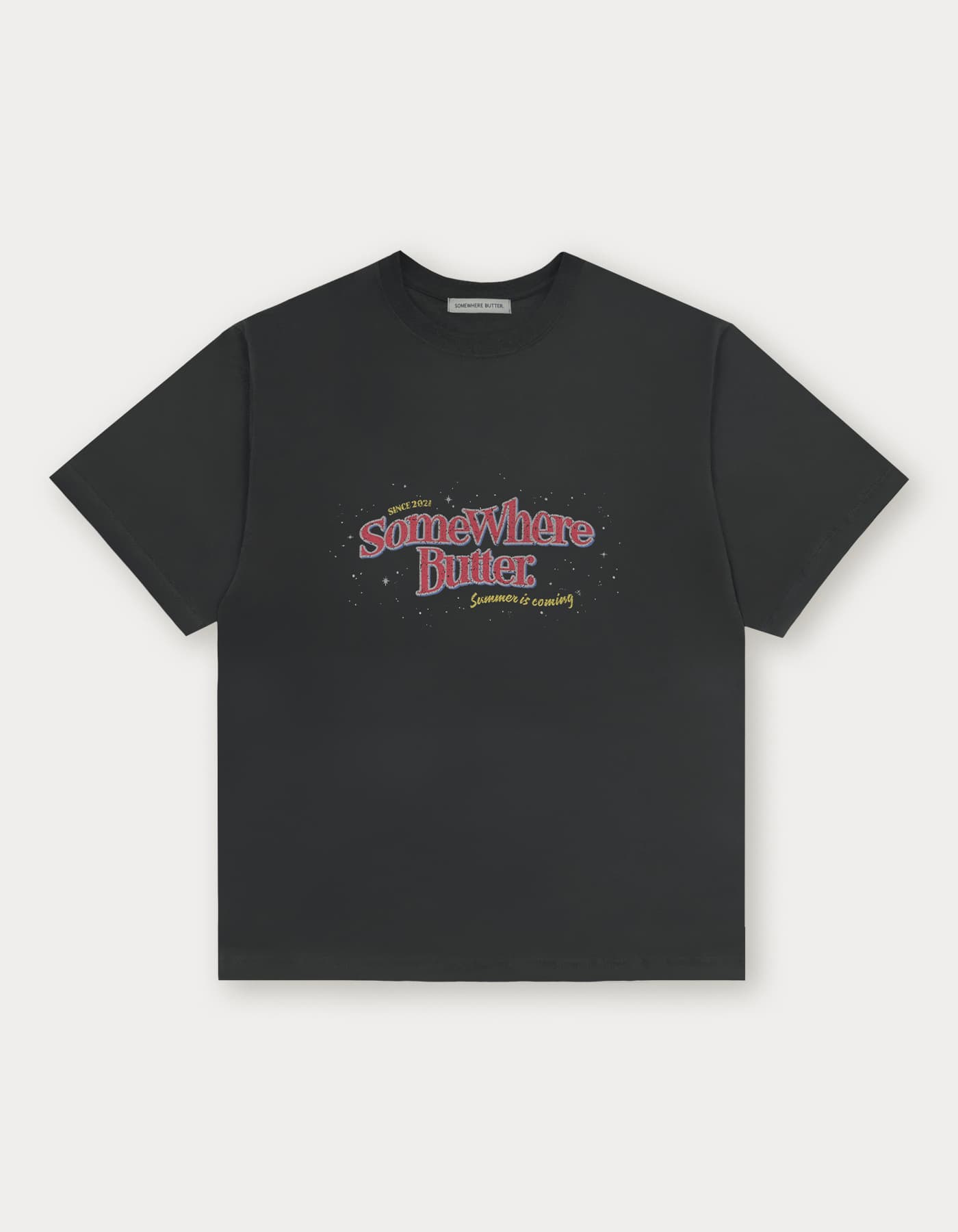 Shine Wave Logo Over-fit Top - Charcoal