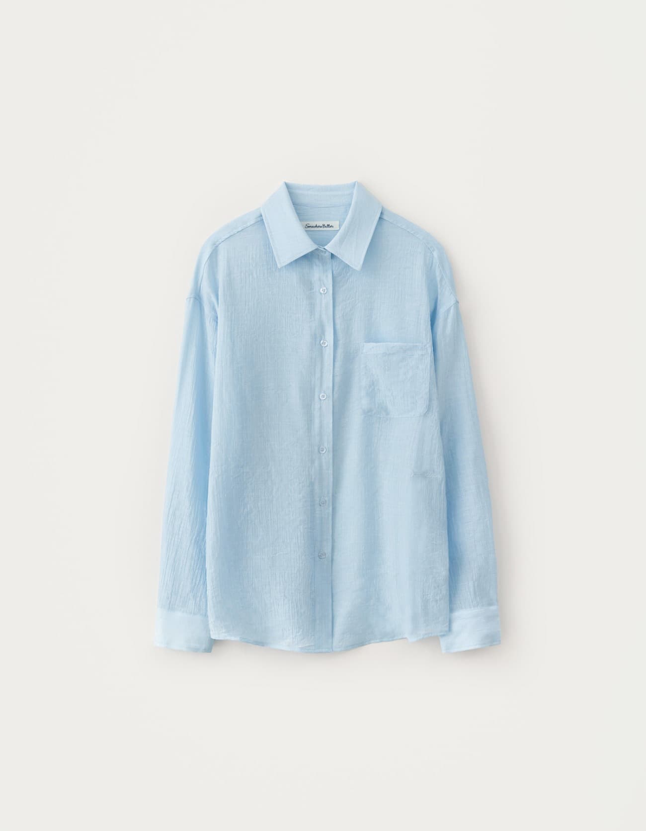 Pure Sheer Over-Fit Shirts - Light Blue