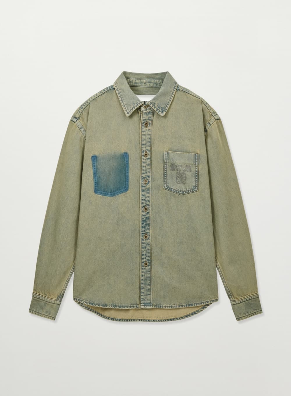 Washed Denim Shirt - Yellow